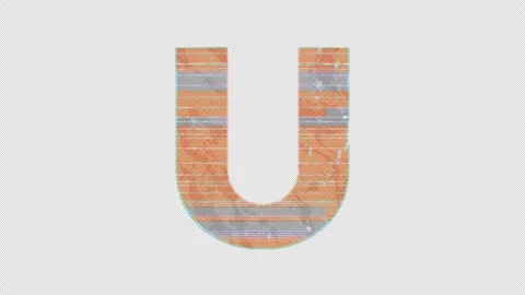U to V Letter Switch in Glitchy Cartoon Style Stock Footage 254027208