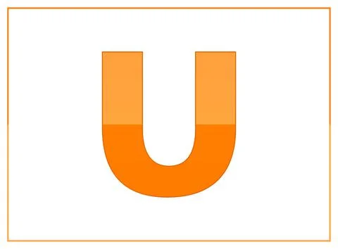 U vector font, made of dark and light orange colors. For letter logo, brand l イラスト素材