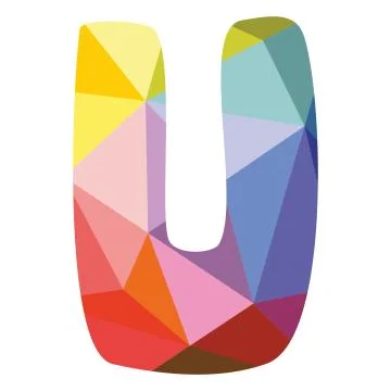 U vector letter isolated on white background illustration Stock Illustration