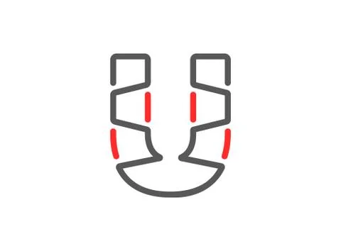 U vector letter, modern desing. Line stroke, unique font. For poster, logo, b Stock Illustration