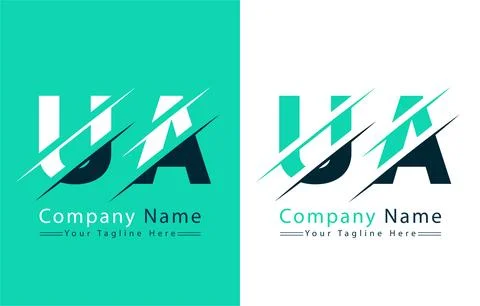 UA Letter Logo Vector Design Template Elements Illustrazione stock