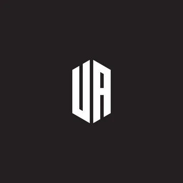 UA Logo monogram with hexagon shape style design template Stock Illustration