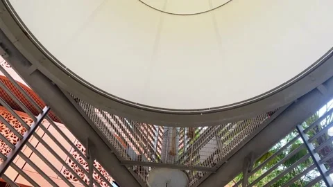 UAE, Abu Dhabi - 13th march, 2023: Wind Tower underneath low angle view and.. 스톡 동영상 237986389