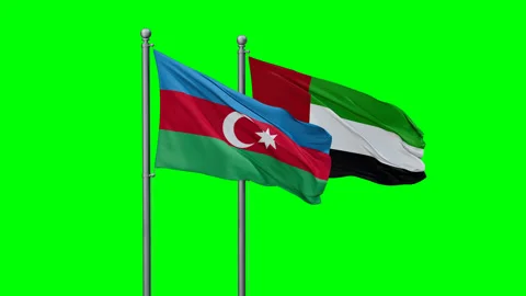 UAE and Azerbaijan two flags Stock Footage 292772451