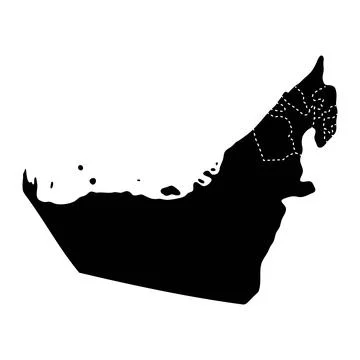 UAE borders map. Country silhouette with regional administrative divisions .. Stock Illustration