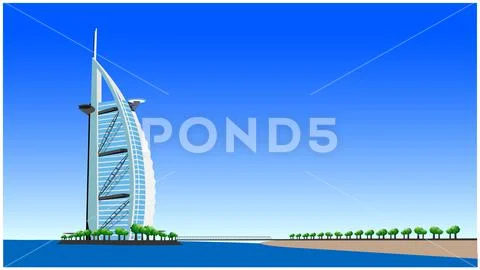 UAE Burj Al Arab Stock Illustration