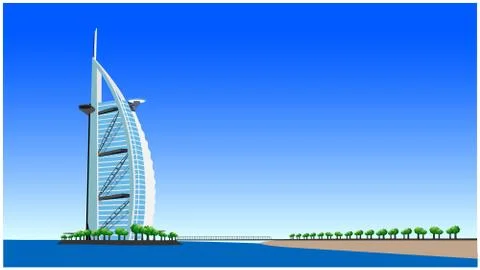 UAE Burj Al Arab Stock Illustration