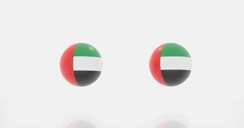 UAE countries flag icon or symbols 3d render of globe in UAE countries fla... Stock Photos