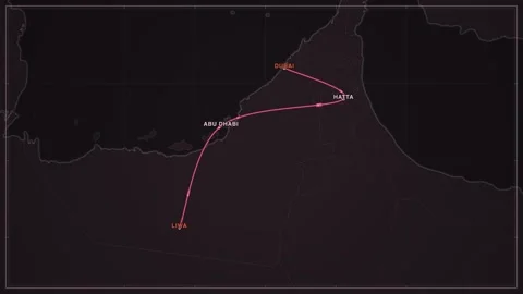 Uae Desert travel route map animation Stock Footage 339905204