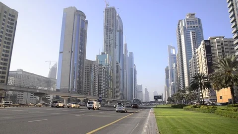 UAE, Dubai, Sheikh Zayed Road Stock Footage 77273716