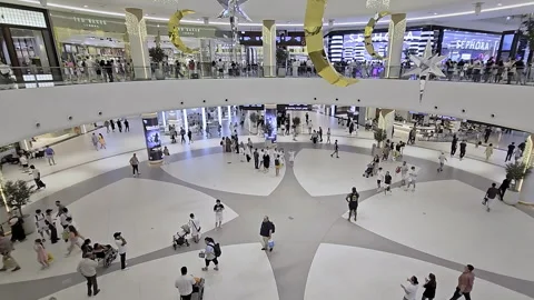 UAE, Dubai - UAE 01 April 2024 Timelapse Dubai Mall. The image captures the Stock Footage 281490459