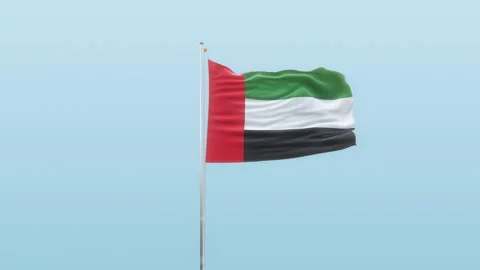 Uae Flag With Alpha And Background With Different Angle Of Movement  Video stock 131821709