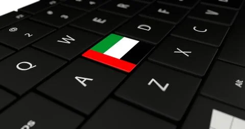 UAE flag button  Stock Illustration