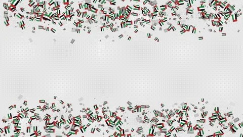 UAE flag CARD flying up and down celebration transparet matte nice copy space Stock Footage 323533091