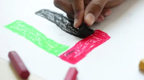 UAE flag drawing 2 Stock-Footage 43180298
