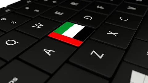 UAE Flag Keyboard Key Stock Illustration