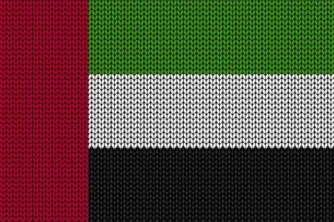 UAE flag in knitting pattern Illustrazione stock