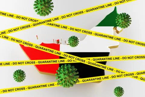 UAE flag on a map. 3d render Illustrazione stock