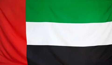 UAE Flag real fabric Stock Photos