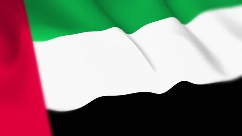 UAE Flag Seamless Loop 4k 60fps on Sky Background Stock Footage 340342946