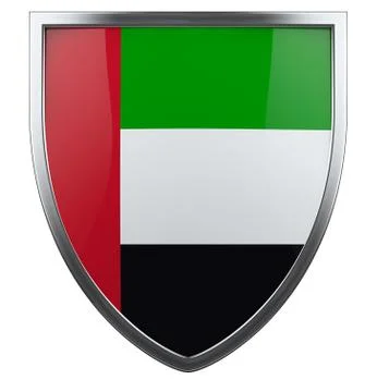 Uae flag shield Stock Illustration