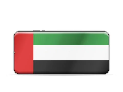 UAE flag on smartphone screen Stock Illustration