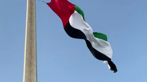 UAE flag waving in the sky,UAE National ... | Stock Video | Pond5