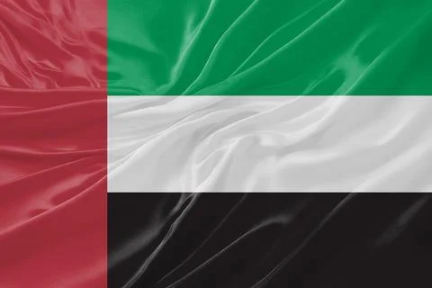 UAE Flag Waving Textures Silk Background Stock Illustration