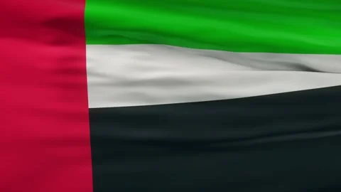 UAE flag waving on wind seamles loop 3d animation. 4k resolution Stock Footage 134252073