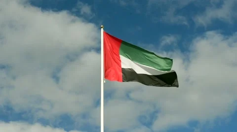UAE flying flag Stock-Footage 54487499