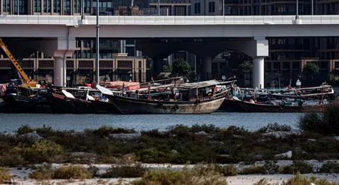 The UAE halts all trade exchanges and financial transactions with Iran amid regi Foto stock