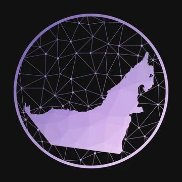 UAE icon. Vector polygonal map of the country. UAE icon in geometric style... Stock Photos