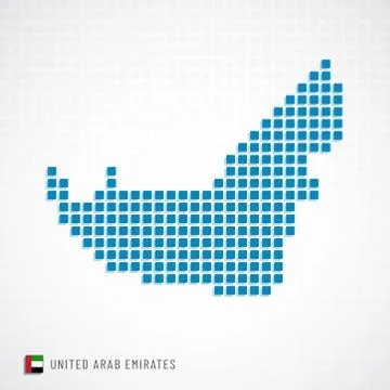 UAE map and flag icon Stock Illustration