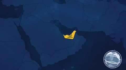 UAE Map with Effects Stock Footage 342788081