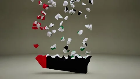 UAE Map With Flag Stock Footage 324867649