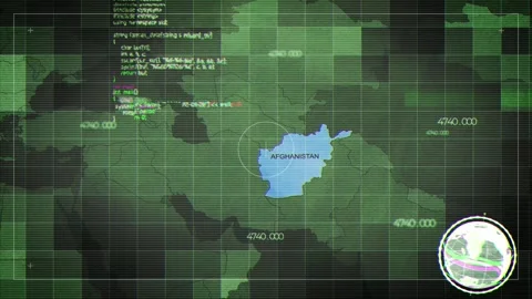 UAE Map with HUD Effects Satelite Map Stock Footage 342788262