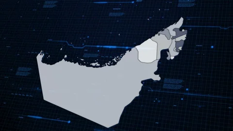 UAE network map Stock Footage 87976697