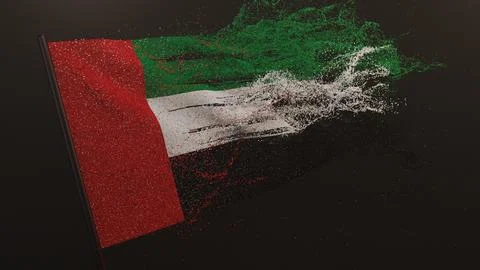 UAE Particle Flag Stock Illustration