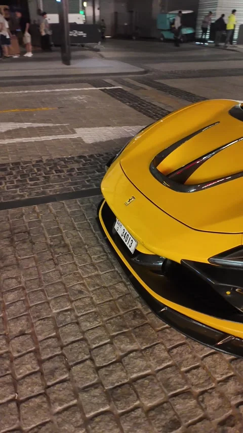 UAE, September 10, 2026: Luxury and exotic supercars parked at night⁠ Stock Footage 345181522