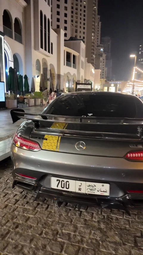 UAE, September 10, 2026: Luxury and exotic supercars parked at night⁠ Stock Footage 345181581