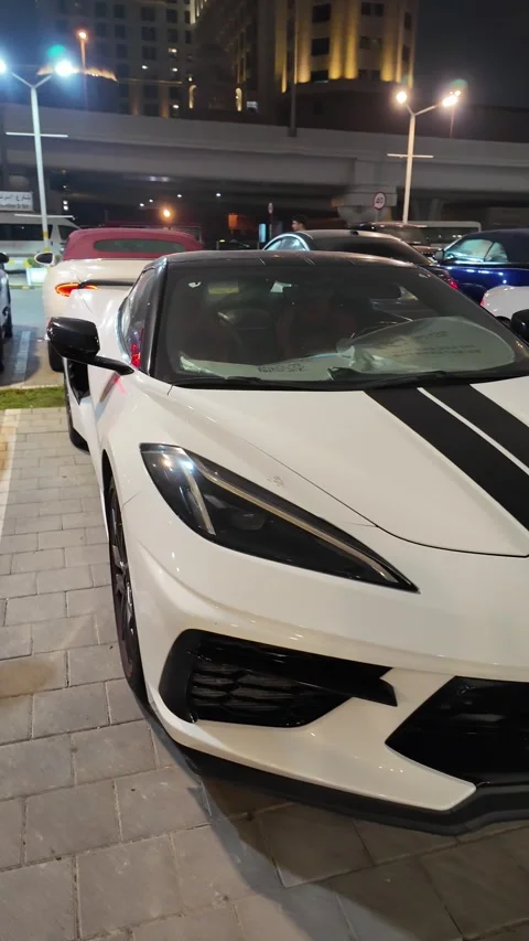 UAE, September 10, 2026: Luxury and exotic supercars parked at night⁠ Stock Footage 345181782