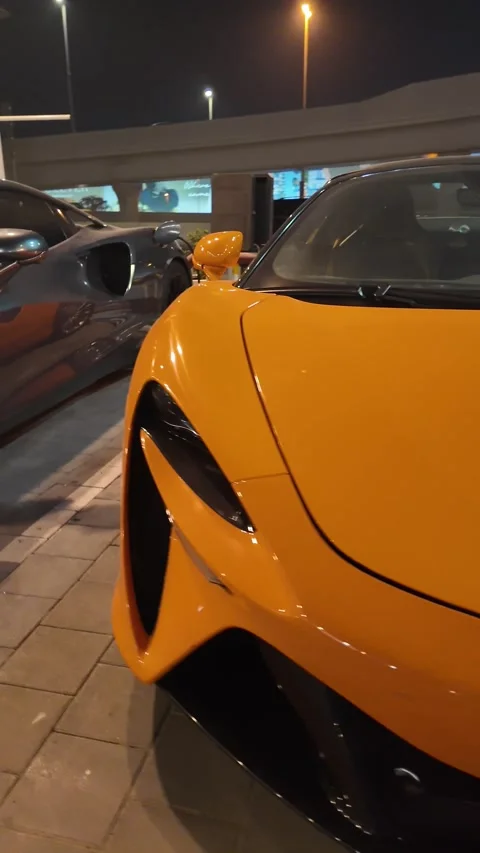 UAE, September 10, 2026: Luxury and exotic supercars parked at night⁠ Stock Footage 345182149