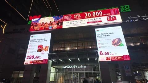 UAE - September 13, 2026 - Interior view of Wemart Asian supermarket and fo.. Stock Footage 345495984