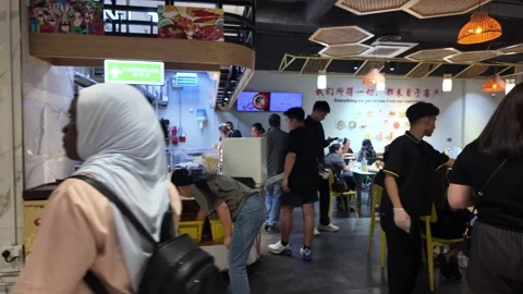 UAE - September 13, 2026 - Interior view of Wemart Asian supermarket and fo.. Stock Footage 345504833