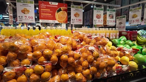 UAE - September 13, 2026 - Interior view of Wemart Asian supermarket and fo.. Stock Footage 345505642