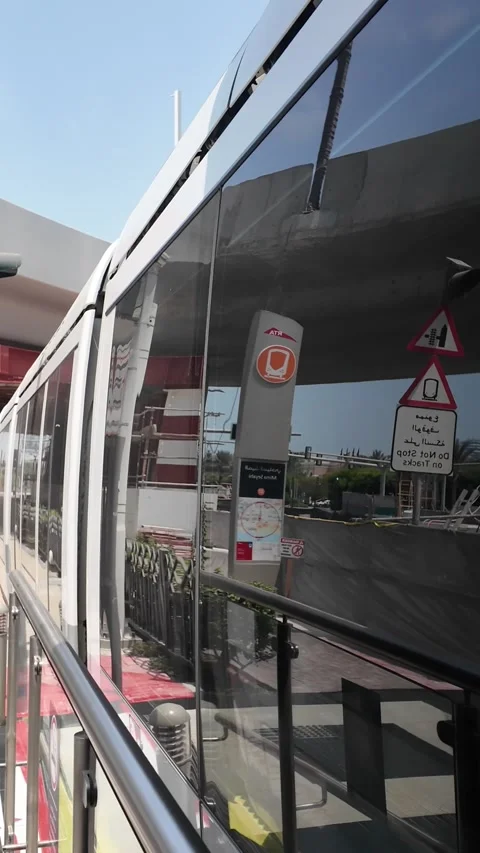 UAE - September 18, 2026 - Dubai Metro and Tram transit system, stations, a.. Stock Footage 345808546