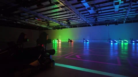 UAE - September 25, 2026 - Visitors experiencing immersive VR gaming and in.. 스톡 동영상 346458556