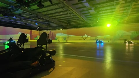 UAE - September 25, 2026 - Visitors experiencing immersive VR gaming and in.. Stock Footage 346469649