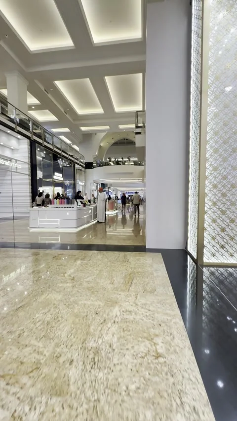 UAE - September 6, 2026 - Interior view of shoppers and modern architecture.. Stock Footage 344799003