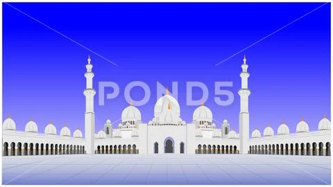 UAE SHEIKH ZAYED GRAND MOSQUE Stock Illustration